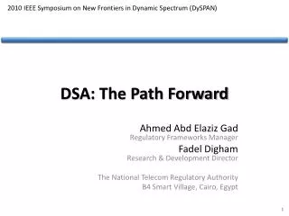 DSA: The Path Forward