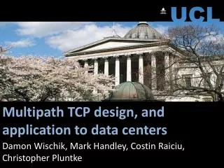 Multipath TCP design, and application to data centers