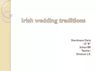 Irish wedding traditions