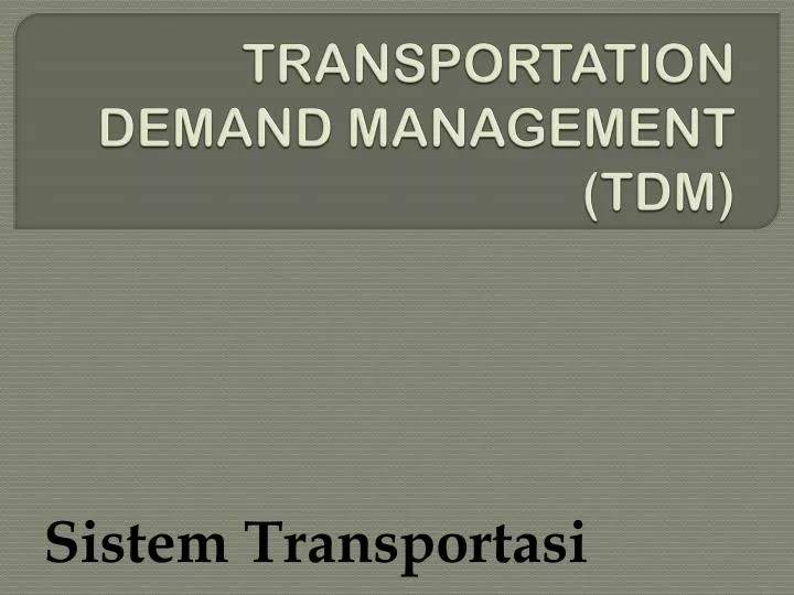 transportation demand management tdm