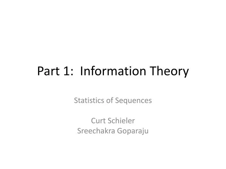 part 1 information theory