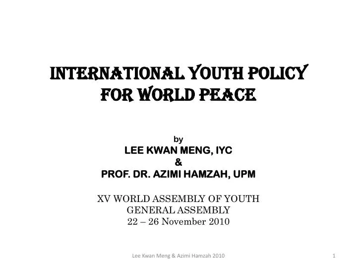 international youth policy for world peace