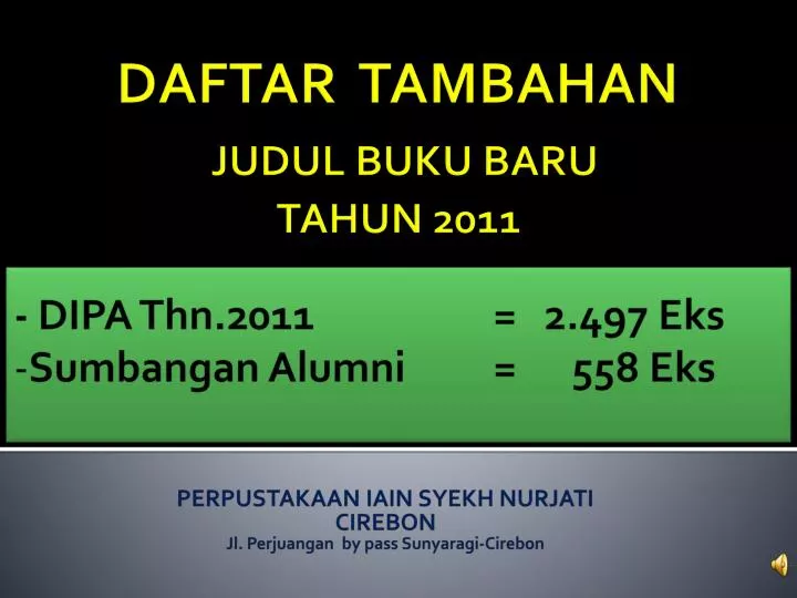 daftar tambahan judul buku baru tahun 2011