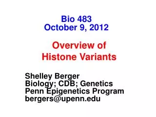 Shelley Berger The Wistar Institute University of Pennsylvania