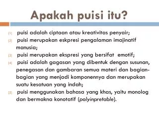 apakah puisi itu