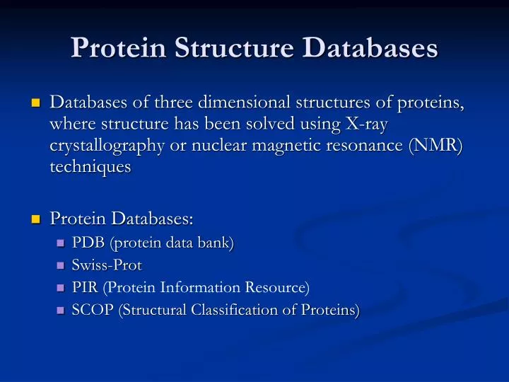 protein structure databases