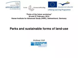 Parks and sustainable forms of land-use