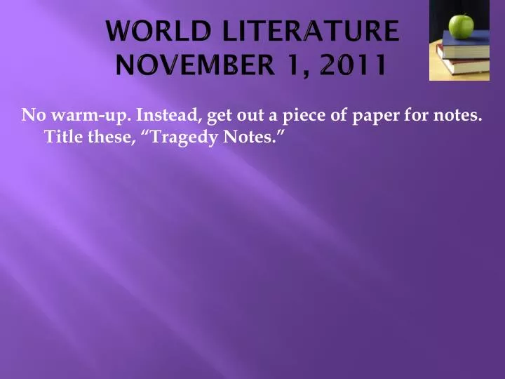 world literature november 1 2011