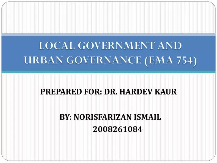 local government and urban governance ema 754