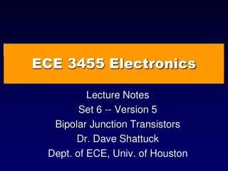 ECE 3455 Electronics