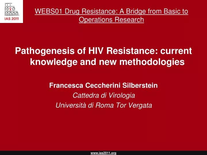 webs01 drug resistance a bridge from basic to operations research