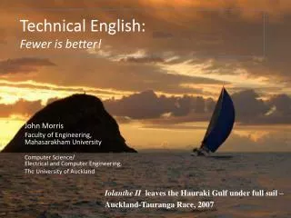 Technical English: Fewer is better!