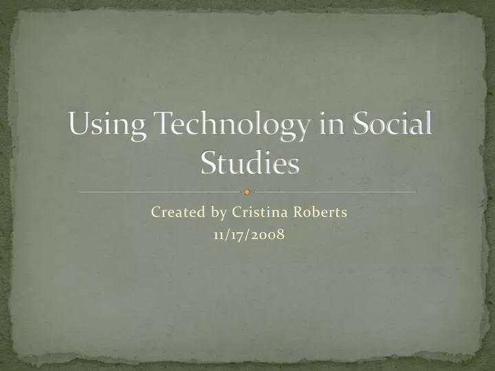 using technology in social studies