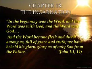 Chapter 18: The Incarnation