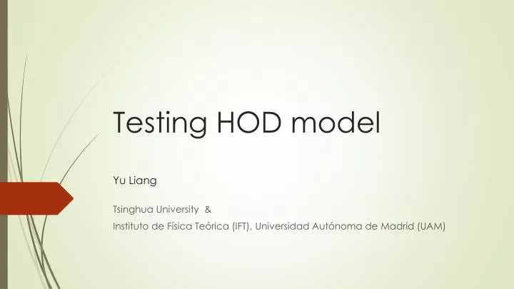 testing hod model yu liang