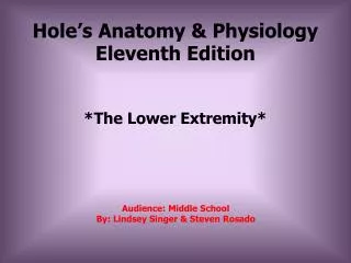 Hole’s Anatomy &amp; Physiology Eleventh Edition