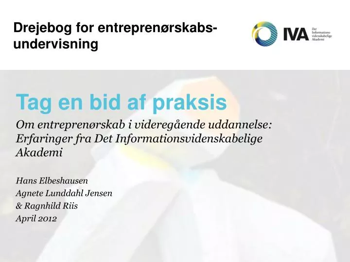 drejebog for entrepren rskabs undervisning