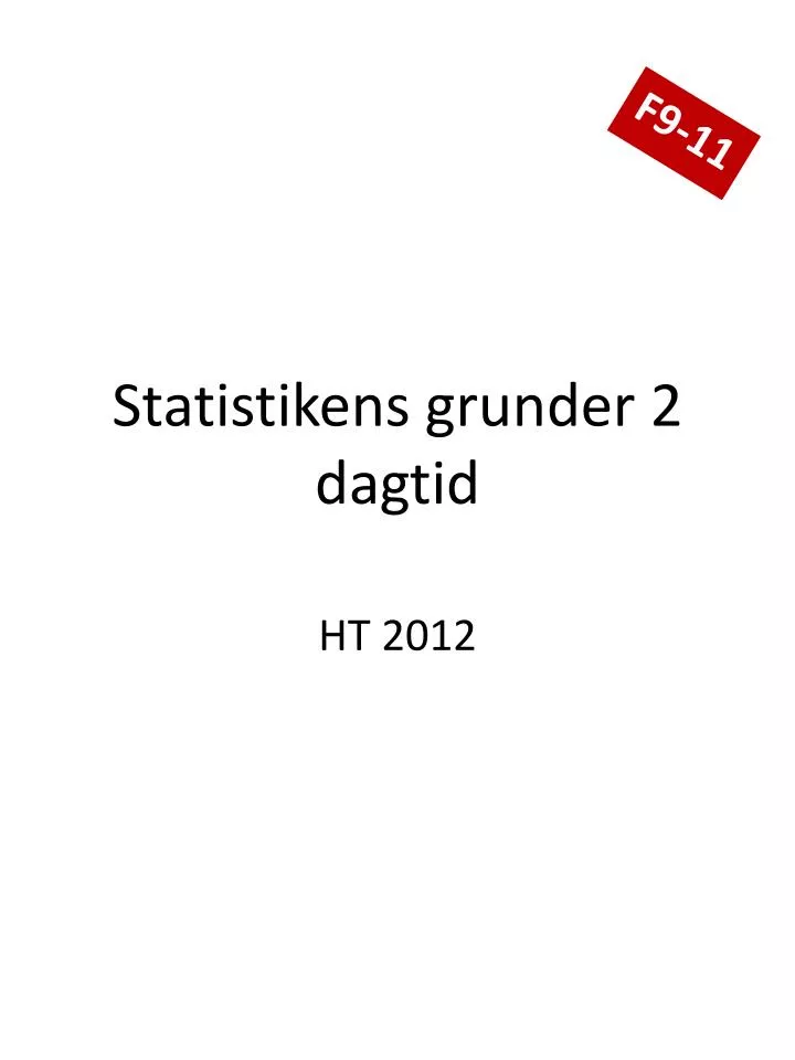 statistikens grunder 2 dagtid