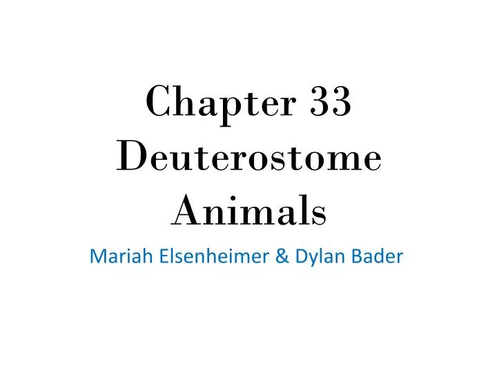 chapter 33 deuterostome animals