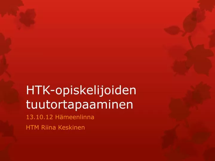 htk opiskelijoiden tuutortapaaminen