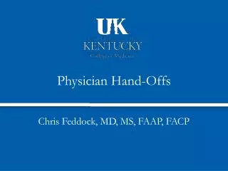 Physician Hand-Offs