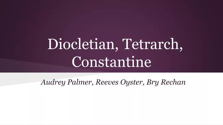 diocletian tetrarch constantine