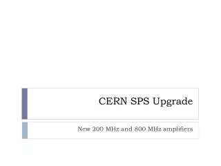 CERN SPS Upgrade