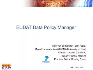 EUDAT Data Policy Manager