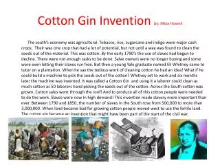 PPT - The Cotton Gin PowerPoint Presentation, Free Download - ID:2620688