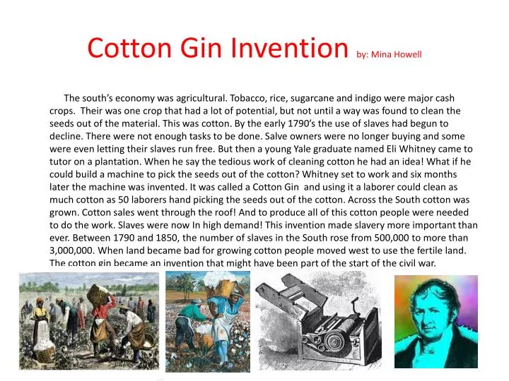 cotton gin invention by mina howell