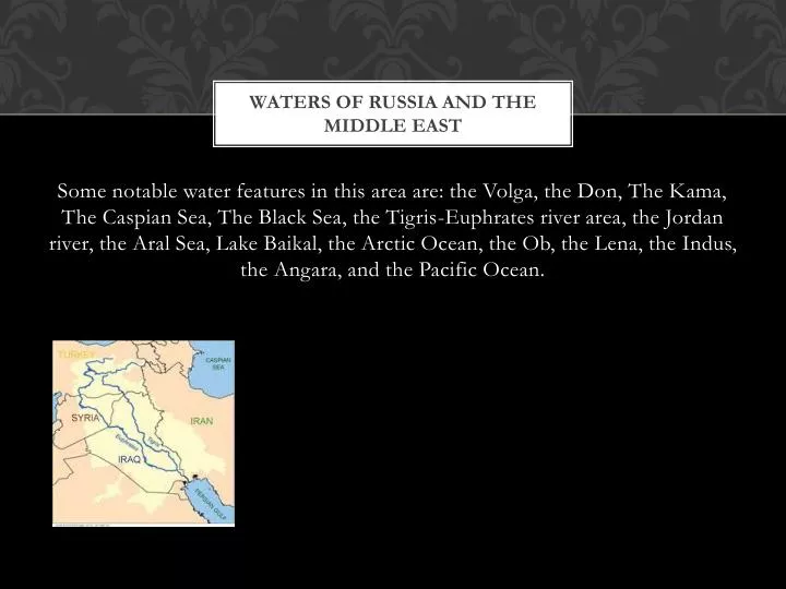 waters of russia and the middle east