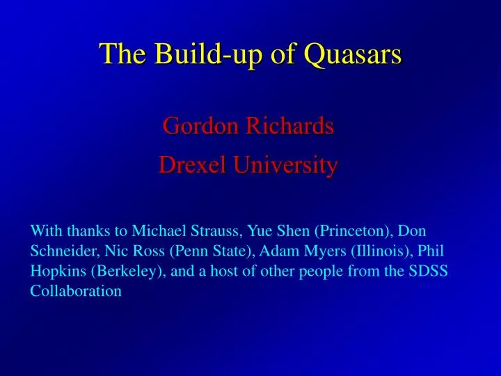 the build up of quasars