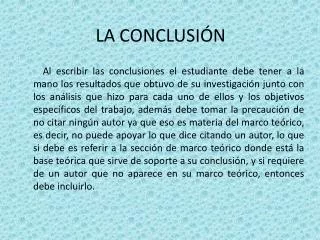 la conclusi n