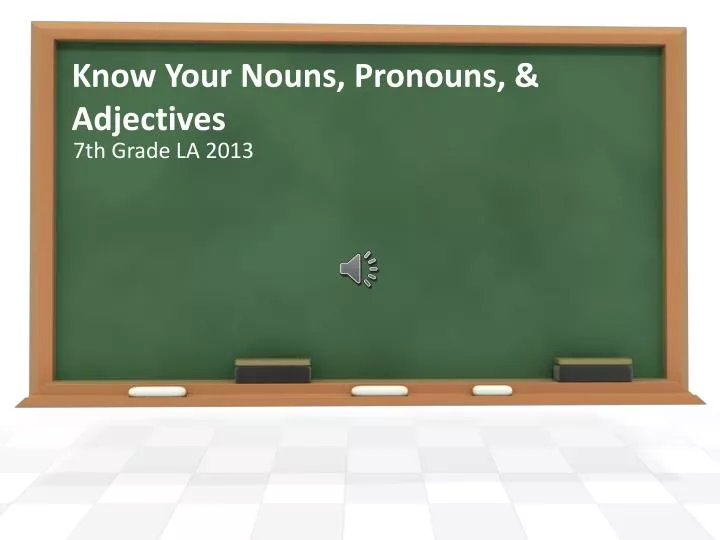 know your nouns pronouns adjectives