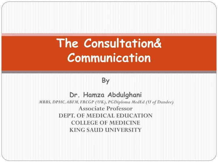 the consultation communication