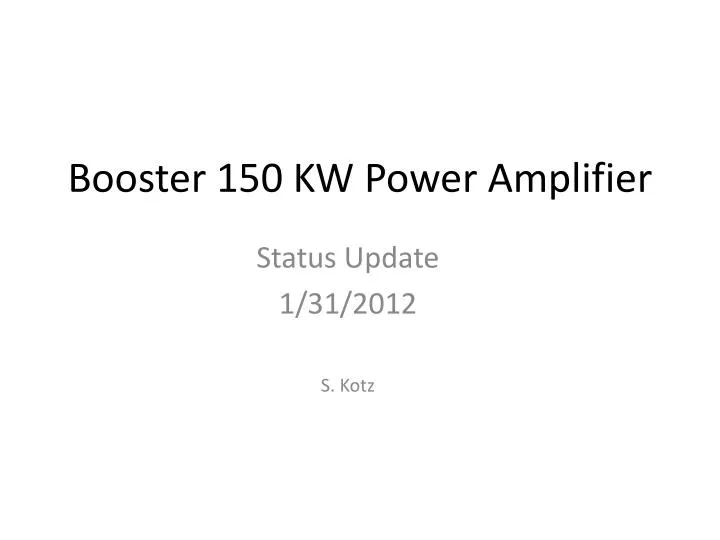 booster 150 kw power amplifier