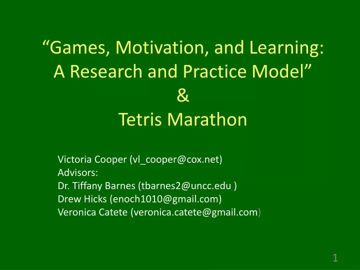 games motivation and learning a research and practice model tetris marathon