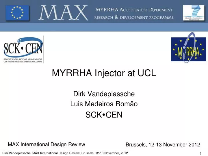 myrrha injector at ucl