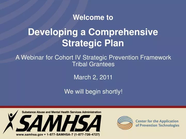 welcome to developing a comprehensive strategic plan