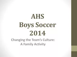 AHS Boys Soccer 2014