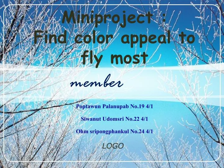 miniproject find color appeal to fly most