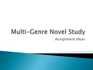Multi-Genre Novel Study