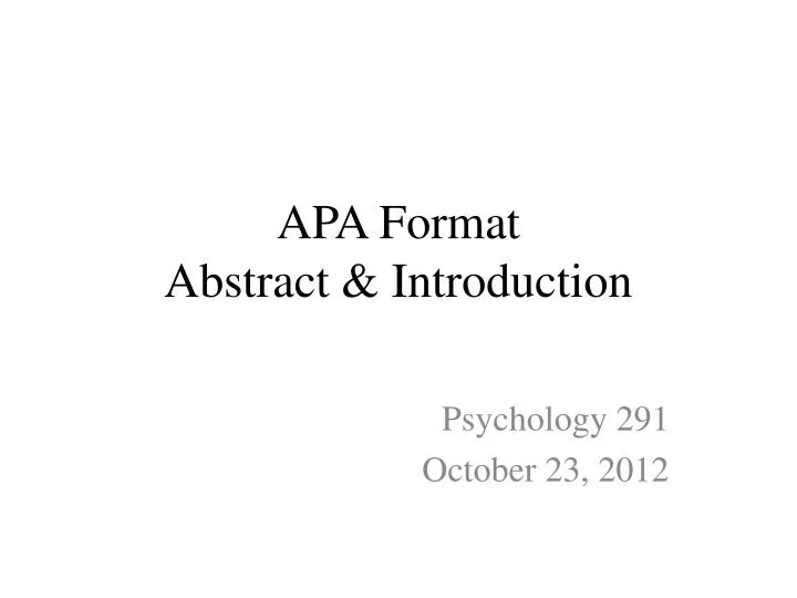apa format abstract introduction