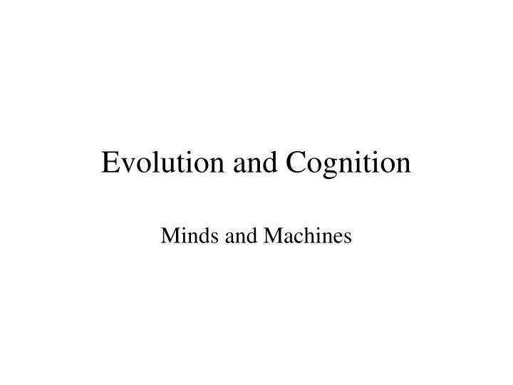 evolution and cognition