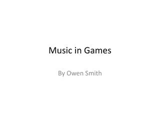 Music in Games