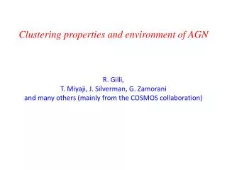Clustering properties and environment of AGN