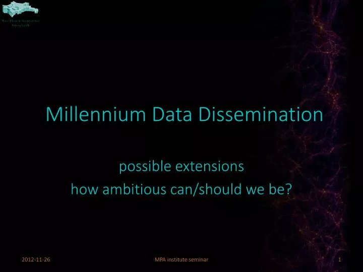 millennium data dissemination