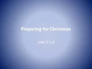 Preparing for Christmas