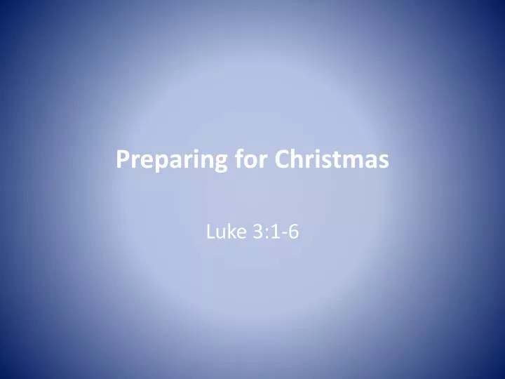 preparing for christmas