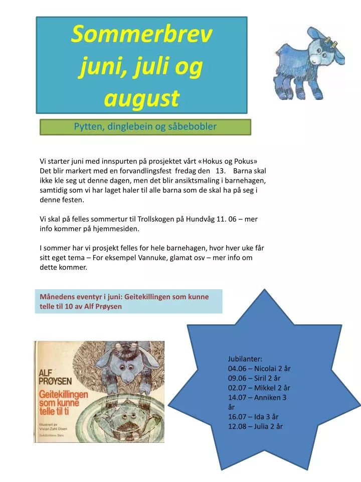 sommerbrev juni juli og august